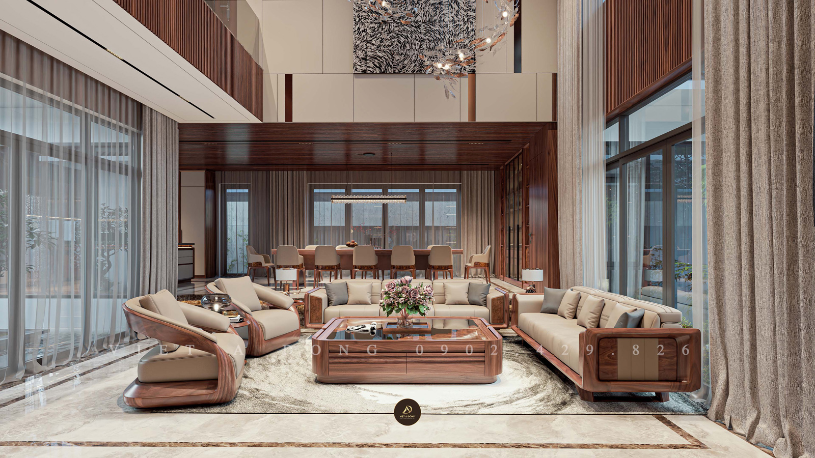 Sofa gỗ óc chó DELICATE SF - 45